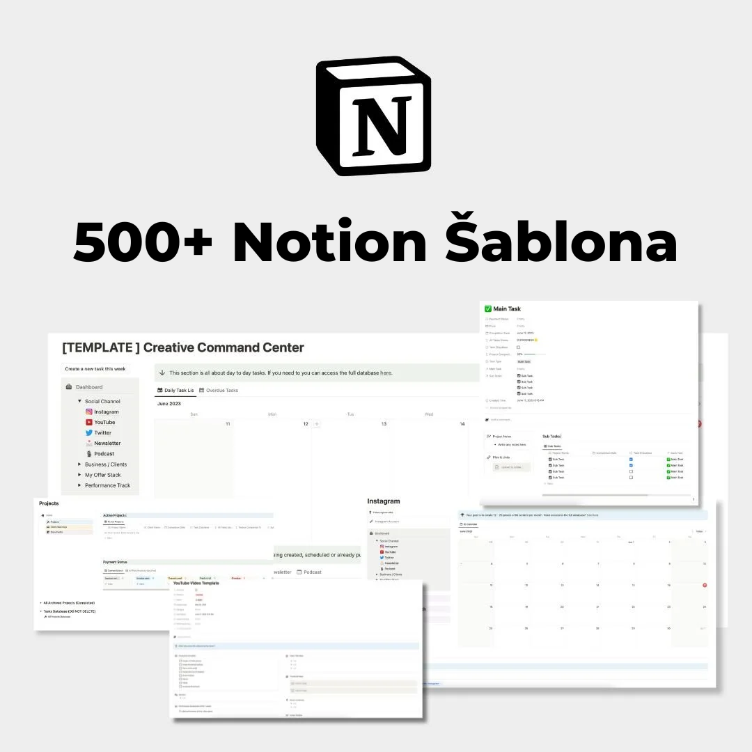 500+ Notion Šablona